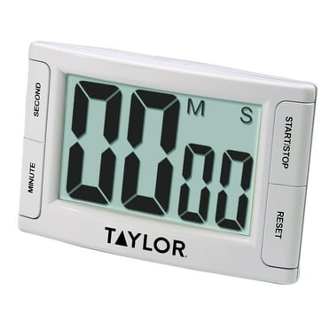Taylor Pro Extra Loud Kitchen Timer with Alert Light 5 x 8.5 x 7.5 cm White // Black Plastic